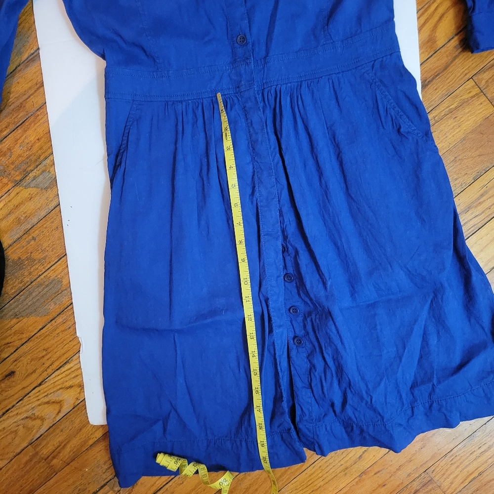 Eileen‎ Fisher linen-blend shirt dress.EUC. Cottagecore Coastal Summer - Picture 11 of 11